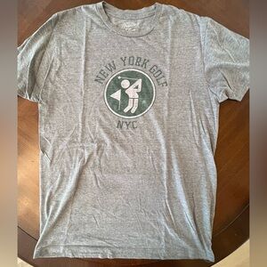 Wright & Ditson Gray Short Sleeve Tee with Green NYC Golf Logo